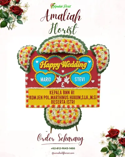 Karangan Papan Bunga Pernikahan di Punggolaka
